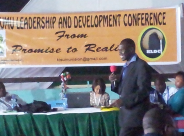 Otieno Aluoka at the Kisumu leadership conference.